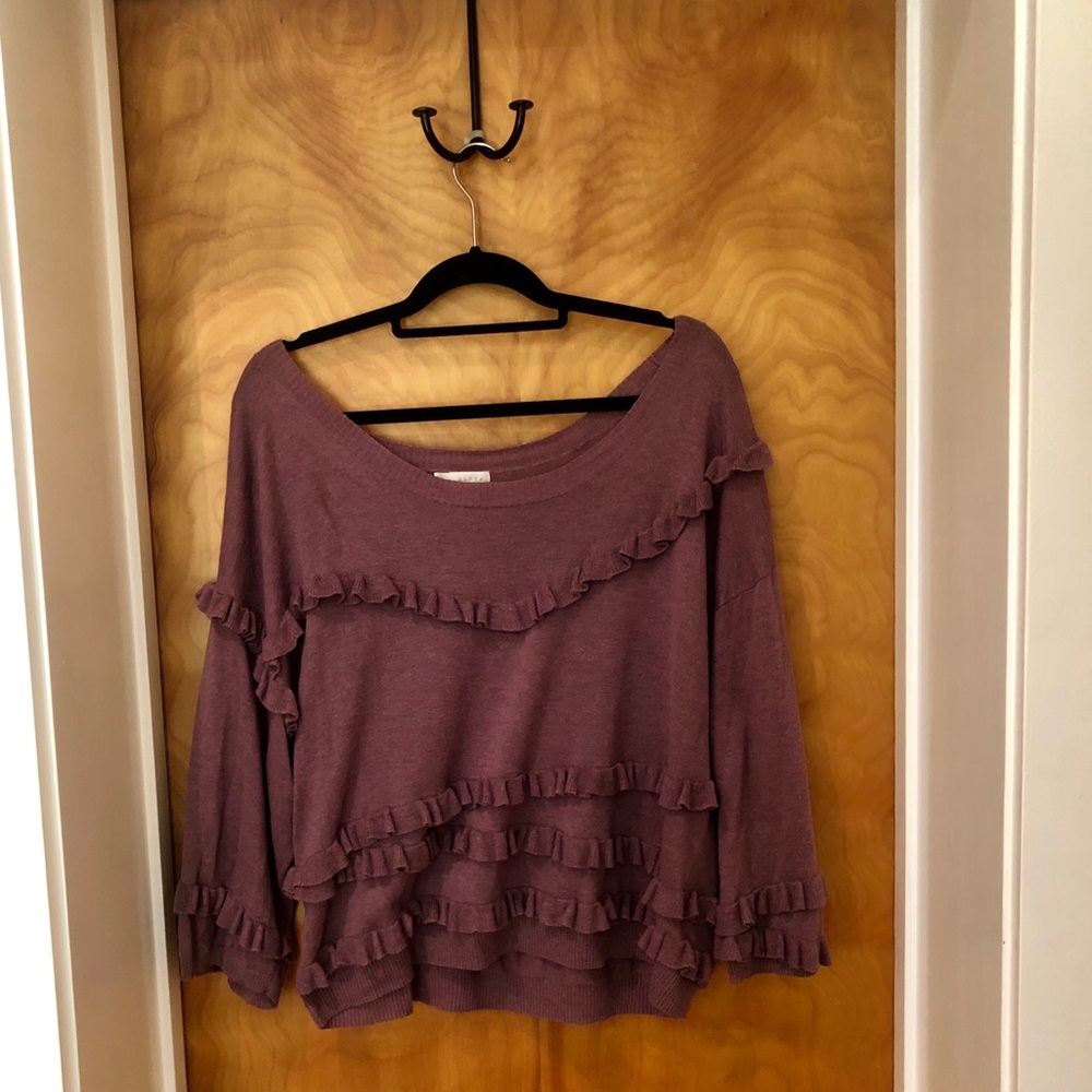 Hinge Ruffle Trim Sweater
